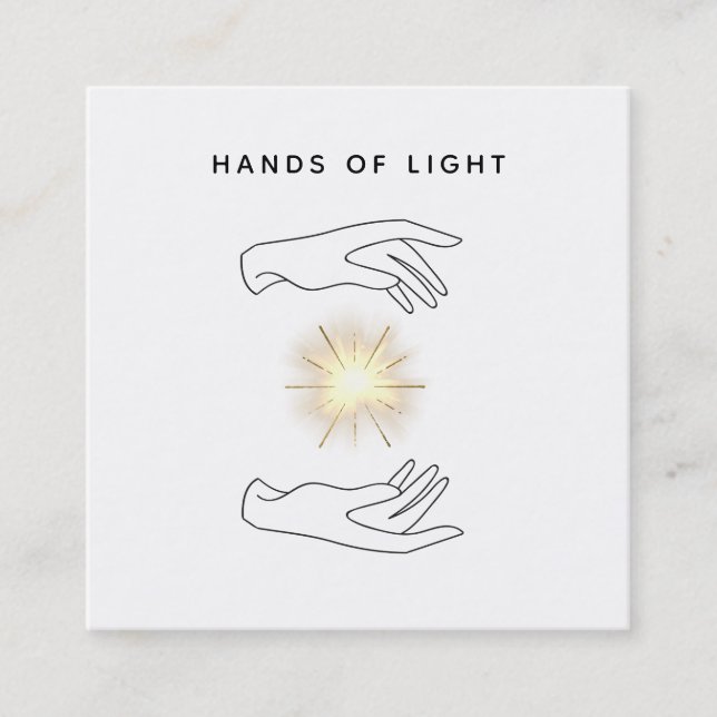 *~* Energie-heilender Handball von Reiki Licht Quadratische Visitenkarte (Vorderseite)