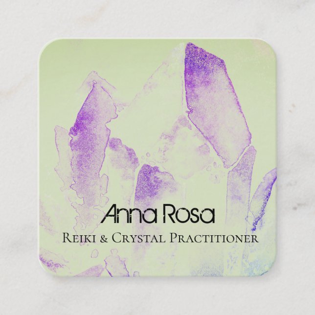 *~* Energie-heilender Yoga Reiki Kristallmeister Quadratische Visitenkarte (Vorderseite)