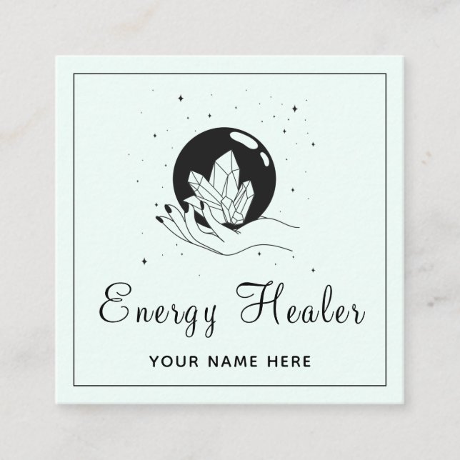 Energie Heiler Fortune Teller Mystic Hand Social Quadratische Visitenkarte (Vorderseite)