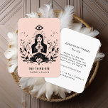 Energie Heiler Reiki Spirituelle Business Card Visitenkarte<br><div class="desc">Das dritte Auge. Illustration eines Auges & einer mystischen Frau. Perfekt für Fachleute, die sich auf Energiearbeit spezialisiert haben, wie Reiki-Praktiker, Massagetherapeuten, Geistesheiler, Autoshakers, Schamanen, Magier und vieles mehr. Bearbeiten Sie Ihr Produkt in wenigen Minuten, indem Sie Ihre Daten hinzufügen. Sie können den Schriftart/die Farbe/die Position mit "Mehr personalisieren" ändern....</div>