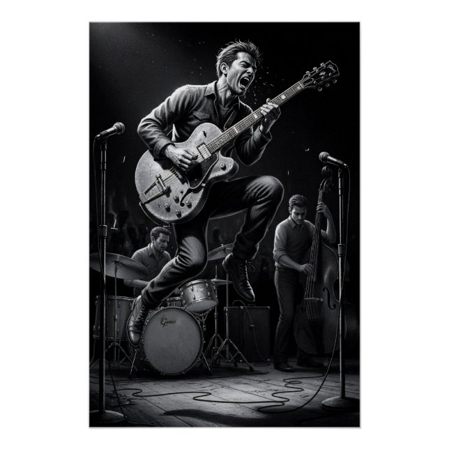 Energie in Schwarz und Weiß Poster (Vorderseite)