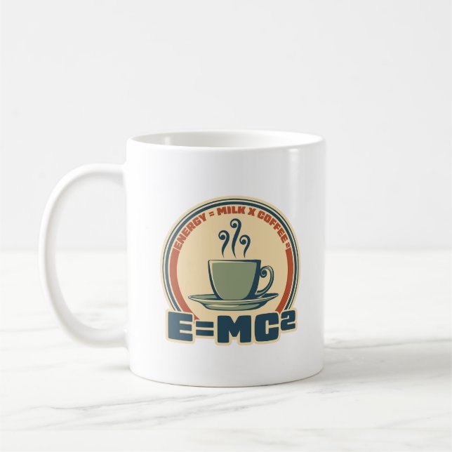 Energie=Milch x Kaffee Squared Retro Kaffeetasse (Links)