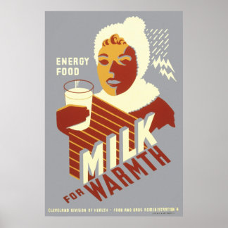 Energie-Nahrungsmilch für Wärme Poster