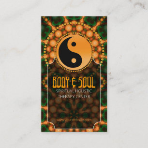 Energie orange YinYang NewAge Yoga-Visitenkarten Visitenkarte