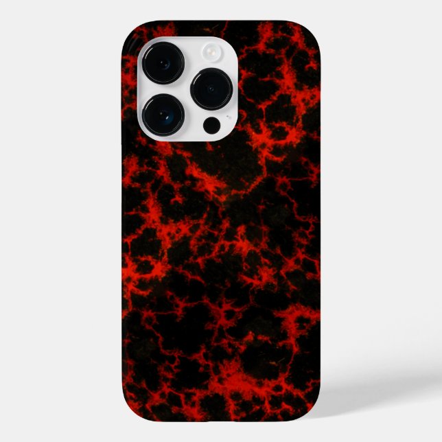 Energie Rot und Schwarze Flammen Case-Mate iPhone 14 Pro Hülle (Rückseite)