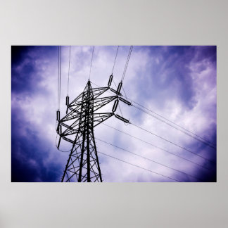Energie: Stromübertragungsturm Poster