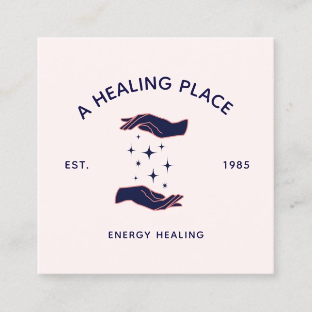 Energiedizin Hands Reiki Master Quadratische Visitenkarte (Vorderseite)