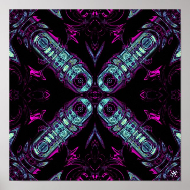 Energieerzeuger (farbiges abstraktes Muster) v2 Poster (Vorne)