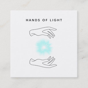 *~* Energiehandschuhe + Reiki Lichtheilung Quadratische Visitenkarte