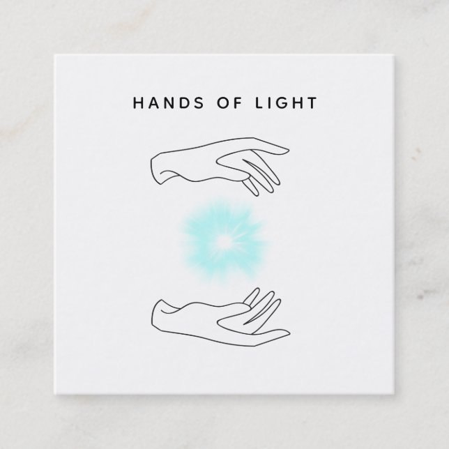 *~* Energiehandschuhe + Reiki Lichtheilung Quadratische Visitenkarte (Vorderseite)
