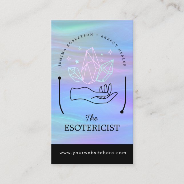 Energieheiler, Reiki, Tarot, Äsoterischer Kristall Visitenkarte (Vorderseite)