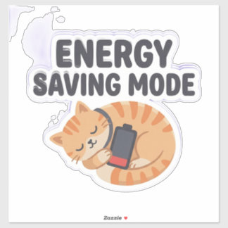 Energiesparmodus Süße Schlafkatze Aufkleber