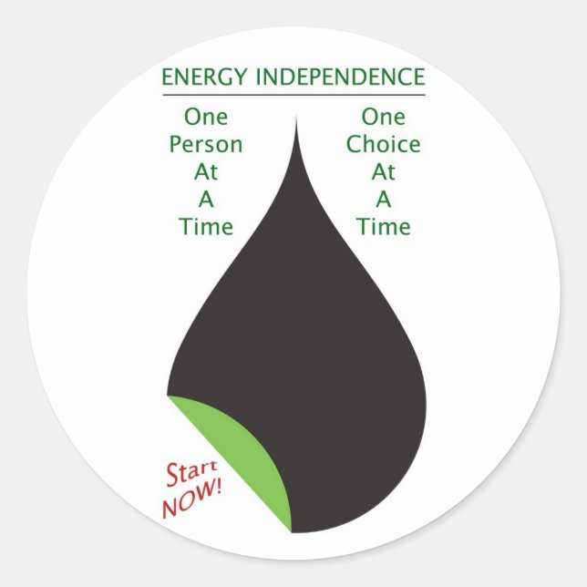 Energieunabhängigkeit+ Runder Aufkleber (Vorderseite)