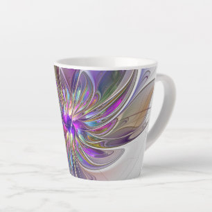 Energische, farbenfrohe abstrakte fraktale Blumenk Milchtasse