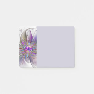 Energische, farbenfrohe abstrakte fraktale Blumenk Post-it Klebezettel