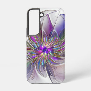 Energische, farbenfrohe abstrakte fraktale Blumenk Samsung Galaxy Hülle