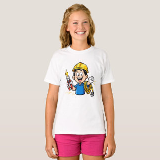 Energischer Elektriker Maskottchen Blitz Cartoon K T-Shirt