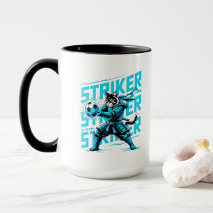 Energischer Fußball-Katzen-Kaffeebecher Tasse