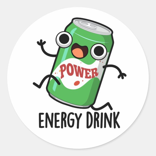 Energy Drink Funny Energetic Drink Pun Runder Aufkleber (Vorderseite)