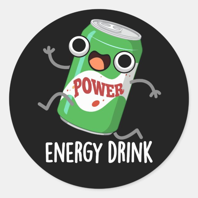 Energy Drink Funny Energetic Drink Pun Runder Aufkleber (Vorderseite)