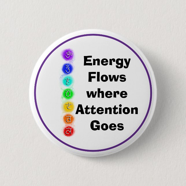 Energy Flows Chakra Alignment Spiritual Awareness Button (Vorderseite)