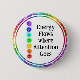 Energy Flows Chakra Alignment Spiritual Awareness Button