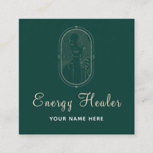 Energy Healer Spirituelle Linie Art Deco Reiki Mas Quadratische Visitenkarte