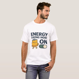Energy Saving Mode On- Funny Battery Lazy Tshirt