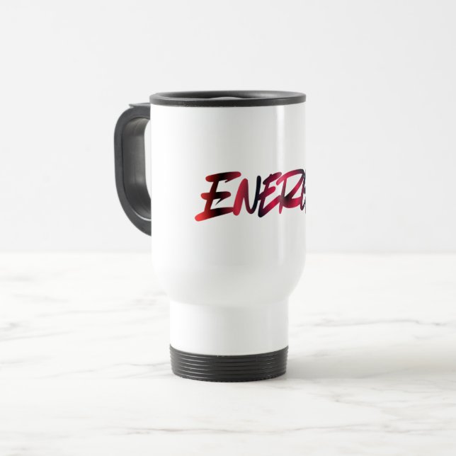 ENERGY Travel Mug — Start Your Day with Intention Reisebecher (Vorderseite Links)