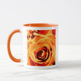 Energy Yellow Roses 11oz Two-Tone Mug Orange Tasse