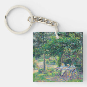 Enfables attablés dans le jardin Camille Pissarro Schlüsselanhänger