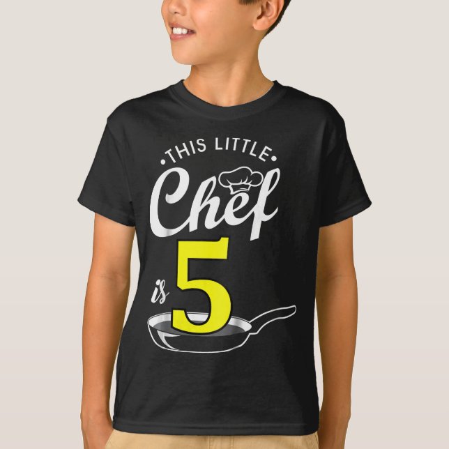 enfant 5e anniversaire filles chef enfants T-shirt (Devant)