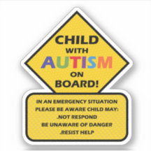 ENFANT AVEC AUTISME SUR Sticker À BORD