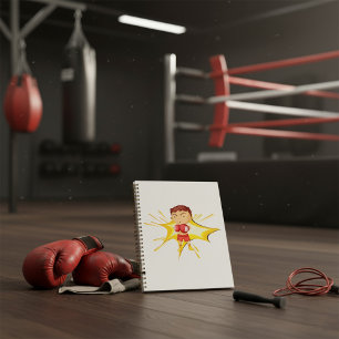 Enfant boxeur en gants rouges et short