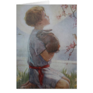 Enfant dans la carte de prière