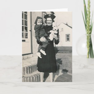 enfant de femme et carte de voeux de lapin