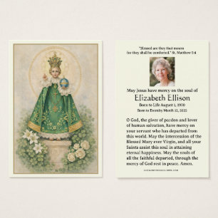 Enfant de Prague Shamrocks Prière funéraire irland