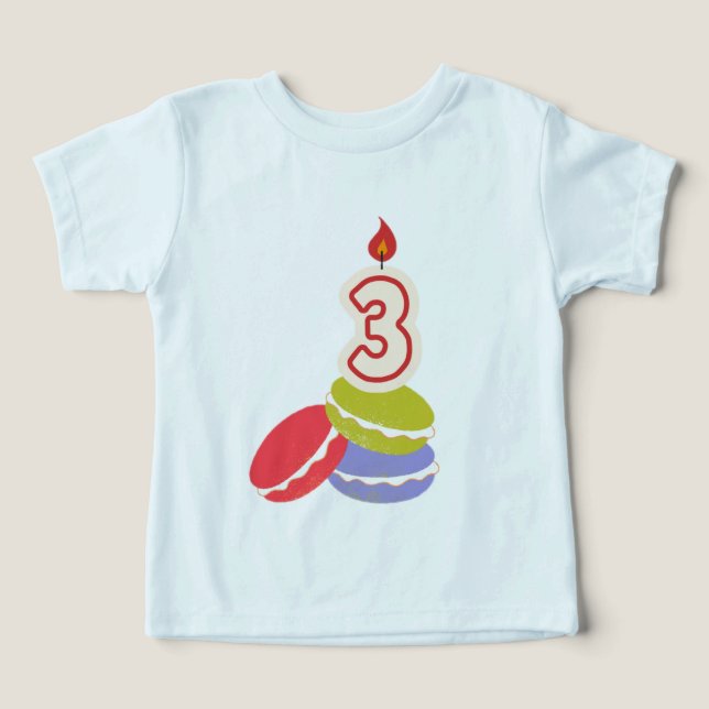 Enfant de trois ans Bonne chemise d'anniversaire (Design Recto)