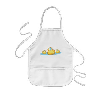 Enfant Duckies en caoutchouc de partie dans le tablier de