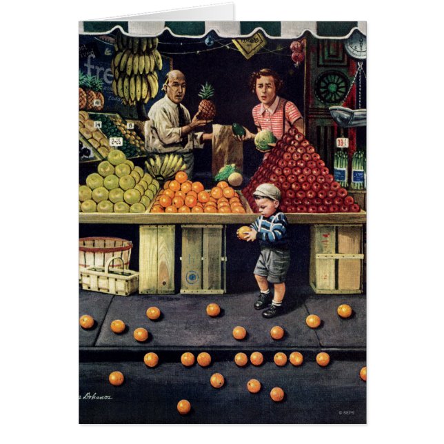 Enfant en bas âge et oranges (Devant)