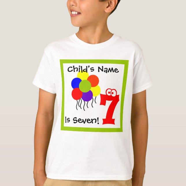 enfant est sept 7, 7e anniversaire, t-shirt (Devant)