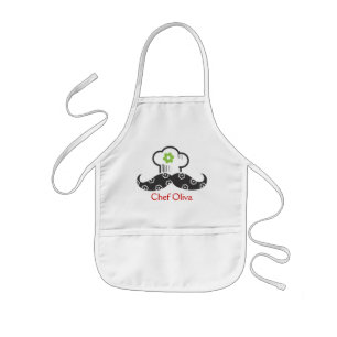 Enfant Fille du tablier   de moustache de chef d'enfants