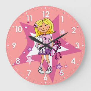 enfant filles cadeau boudins salle rose horloge mu