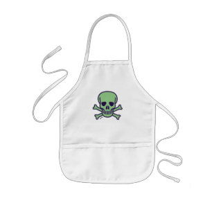 Enfant Green Skull enfants tablier de chef blanc