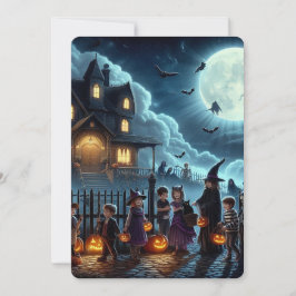 enfant Halloween robe fantaisie carte de fête