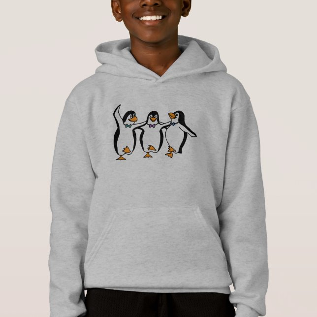 Enfant Hoody de pingouins de danse (Devant)
