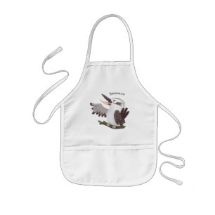 Enfant Joli drôle de rire caricature kookaburra tablier p