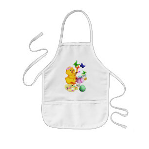 Enfant Le poussin de Pâques peint le tablier