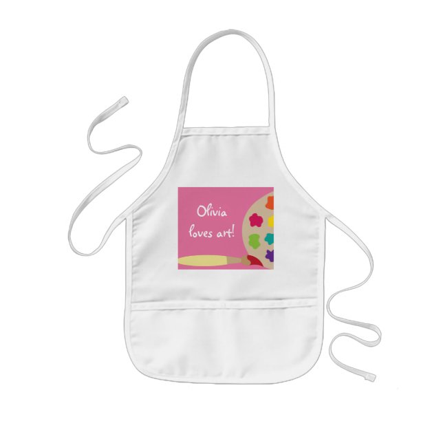 Enfant Le rose badine le tablier de chemise d'artiste de (Devant)