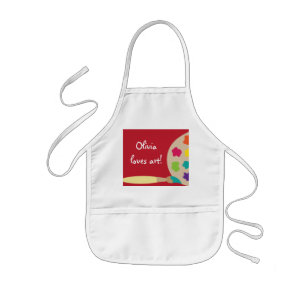 Enfant Le rouge badine le tablier de chemise d'artiste de
